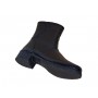 Ghete dama din piele naturala cu fermoar - Model negru imblanit 709N